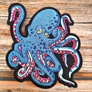 Beautiful Nautical Ocean Octopus Sea Monster Embroidered Iron On Patch
